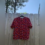 Ginger Jar 90s Floral red Shirt Short Sleeve Yellow Women's 12 blue‎ vintage Photo 6