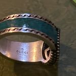Gucci Interlocking G Turquoise Enamel Ring 14mm AG925 Photo 3