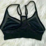 PINK - Victoria's Secret Victoria's Secret PINK Sport Black Velvet Logo Racerback Sports Bra Small Photo 2