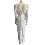 Vintage wedding sequenced dress with detachable skirt & train Ivory gold medium White Photo 4