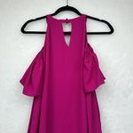 Lila Rose Lily Rose Mauve Berry Purple Chiffon Halter Trapeze Dress Cold Shoulder Sz L Photo 9