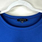 1. State  Cobalt Blue Crewneck Ruched Cold Shoulder Short Sleeve Top Medium Photo 3