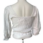 American Eagle NWT, Outfitters White Square Neck Cropped Eyelet Detail Top, XS Photo 5
