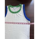Evereve White Ringer Tank Top With Blue and Green Trim Size Small Photo 5