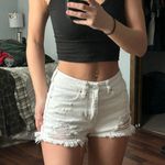 PacSun White Distressed Mom Shorts Photo 1