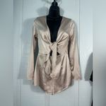 Cotton Candy LA Nasty Gal Beige Romper Size Small EUC Photo 2