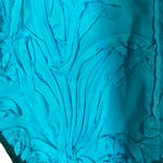 Samuel Dong  Bright Blue Floral Textured Zip Front Jacket Women Sz L Photo 4