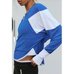 Free People  Movement Spotlight Small Long Sleeve White Blue Top NWT $60 Photo 1