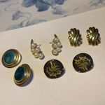 Lot Of 4 Pretty Gold Tone Women’s Costume Earrings Pierced Photo 0