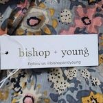 Bishop and Young  Gray Floral Blouse with Ruffle Sleeves NWT Size Small Anthro Top Photo 6