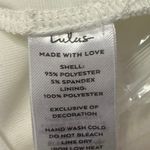 Lulus  Admirably Divine White Mesh Pearl Beaded Long Sleeve Mini Bodycon Dress S Photo 5