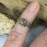 Sterling and CZ Owl Toe Ring Midi Ring Silver Photo 3