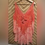 Free People Women's Penny Lover Cold Shoulder Orange Paisley Dress,Size M Photo 5