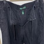 Ralph Lauren Lauren  100% Linen Black Chinos Pants Size 12 Petite Photo 7