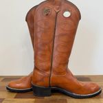 Bronco Womens Western Boots 8.5 Leather Made‎ in USA Mid Calf Cowboy Brown Photo 2