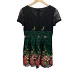 Red Lady Women Floral Lace Embroidery Mini Dress Size S Asian Tea Party Cocktail Black Photo 1