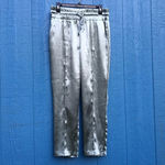 Cinq à Sept Cinq A Sept Silver Adalie Satin Hammered Drawstring Dress Pants Women’s Medium M Photo 3