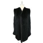 Vince Rex Rabbit Fur Drape Front Sweater Vest S Photo 3