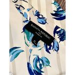 Banana Republic Blue Cream Lattice Floral Print Collar Classic Fit Blouse MEDIUM Photo 4