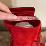 Allegra K  Red Faux Suede Pull On Heeled Boots Women’s Size 10 Photo 8