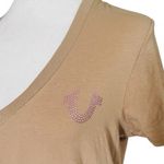 True Religion  Beige V-Neck Short Sleeve Tee NWT MSRP 59.00 Medium Photo 1