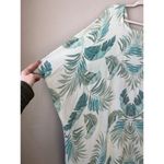Vacances Beach Swim Coverup Palm Leaf 100% Silk Cream Caftan kimono resortwear Blue Size undefined Photo 10