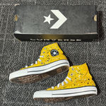Converse New  Chuck Taylor All Star Amarillo Hi Top Sneaker Yellow Street Art Photo 0