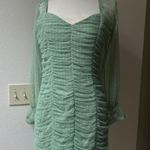 Haute Monde GREEN Chiffon Dress with Zipper Photo 0