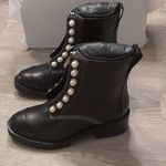 3.1 Phillip Lim  black hayett lug sole zipper boot with pearls size 39 Photo 3