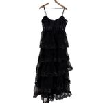 Lulus Alluring Sensation Black Tulle Embroidered Tiered Maxi Dress Size XL Photo 10