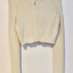 Aeropostale Fuzzy Lounge Full Zip Hooded Sweater Cream Beige Womens Size Medium Photo 0