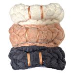 Sephora NEW - 3PC Ultra Plush Spa Headbands - Skincare / Makeup in Cream, Peach & Gray Photo 0