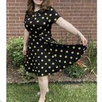 Unique Vintage  X GB Gwynnie Bee‎ Sunflower Black Dress, L Photo 1