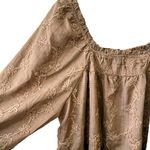 Hayden Women’s Brushed Floral Detailed Puff Sleeve Square Neck Top L Photo 8