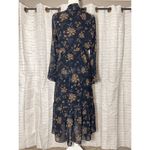 & Other Stories & Other Women's Long Black Floral Long Sleeved Dress Ruffles, Bell Sleeve Photo 3