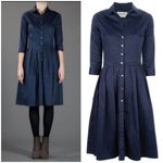 💕SAMANTHA SUNG💕 Audrey Collared Shirt Dress ~ Indigo Blue Polka Dot Print 14 Photo 1