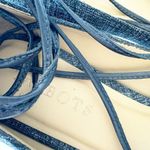 Talbots  Hillary Denim Chambray Ankle Lace Up Peep Toe Pumps Women's Size 6.5 EUC Photo 8