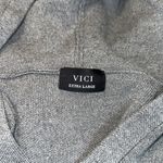 VICI women’s Striped Grey/White knitted pull over hoodie Sweater size XL Photo 9