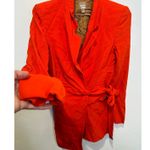 BOSS Women's Orange Red Tie Wasit Collared Jawana Blazer Jacket Size US 0 Photo 8