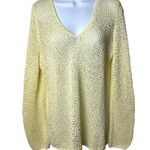 J. Jill Butter Yellow Loose Weave V Photo 0