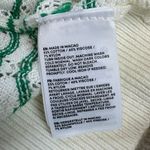 Lands' End NWOT  Cotton Viscose Button Shoulder Crew Sweater Green Stripe Size M Photo 3