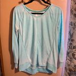 Green Tea Burnout Yoga Long Sleeve Shirt Size Medium Blue Photo 4