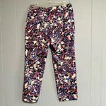 St. John Abstract Floral Multicolor Straight Leg Cropped Pants Size 8 Photo 1