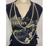 Harley Davidson  Motorcycles Custom Embellished T Shirt Pearls Vintage Small Photo 1