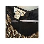 Sequin Dress Black/Gold Silk Beads Small V Photo 3