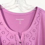 Woman Within Woman‎ Within Plus Size 34W 36W Top 4X Eyelet Blouse Short Sleeve Purple 433 Photo 4