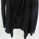 Iz Byer  Womens Cardigan Sweater Black Long Sleeve Open Front Cable Knit Photo 6