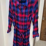 Lucky Brand  Toni Plaid Shirt Dress Red Blue Size 2XL Photo 0