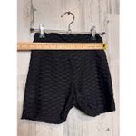 Black Textured Scrunch Booty Shorts | Size Small Photo 3