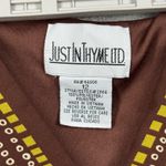 Just In Thyme Dress Brown White Dot Print Boho Tribal 12 Festival Party Office Photo 5